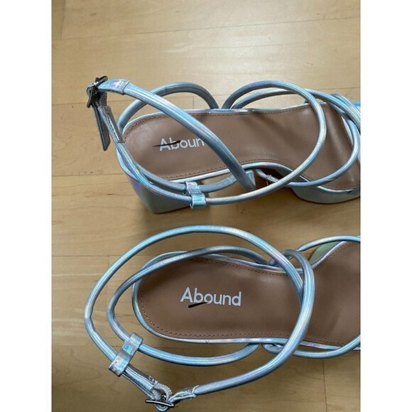 ABOUND Bnwot "Tiffanee" Block Heel Strappy Metallic Heels Women New - Picture 6 of 8
